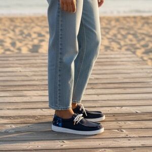 Hey Dude Kids Dark Blue and Orange Sneakers Size 3